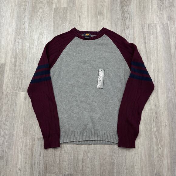 Vintage Route 66 Sweater Men's Large Gray Red Knit Crewneck y2k Cotton NEW - Picture 1 of 6